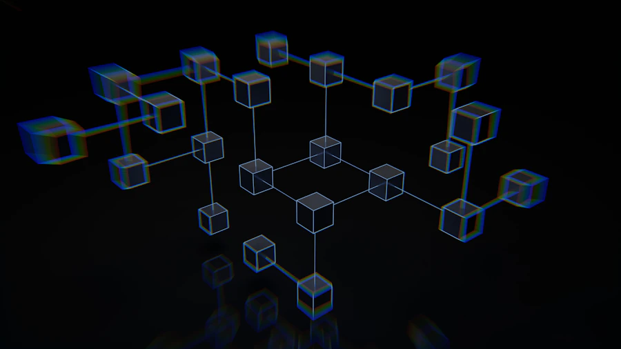 Composição abstrata em tons de violeta representando camadas de infraestrutura em nuvem